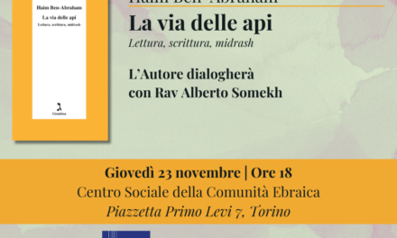 Presentazione del libro di Haim Ben-Abraham, “La via delle api. Lettura, scrittura, midrash”.